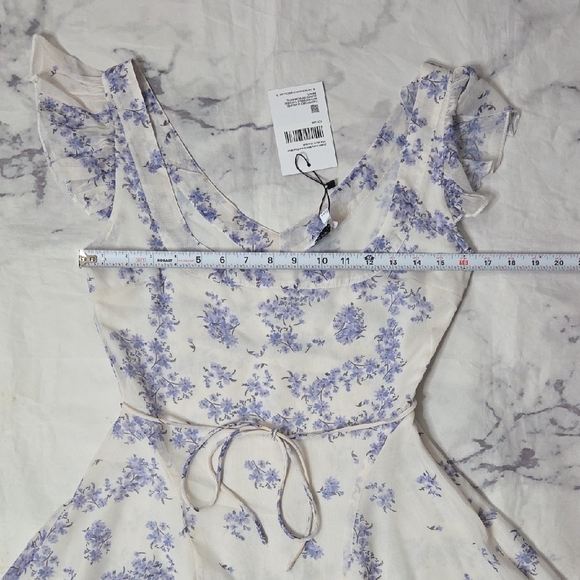 Princess Polly Dream Away Mini Dress Blue Floral - Picture 4 of 7